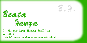 beata hamza business card